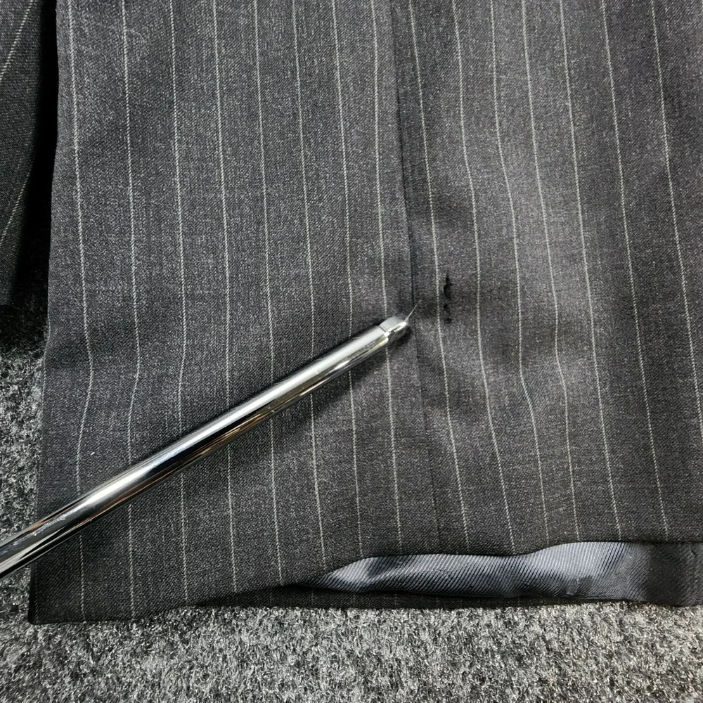 Brooks Brothers Suit Mens 46XL 35W Grey Pinstripe 1818 Fitzgerald Made In USA